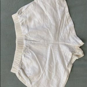 Cream linen shorts
